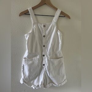 Zara Girls White Cotton Overall Shorts